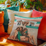 Best Friends Forever | Modern Stripes BFF 4 Photo Cushion<br><div class="desc">A great gift for your bestie(s). 4 photo collage, modern fonts and trendy summer beachside stripes come together in this cheerful, fun design. Add your custom wording to this design by using the "Edit this design template" boxes on the right hand side of the item, or click the blue "Customise...</div>