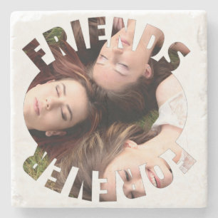 Best friends forever personalised photo stone coaster