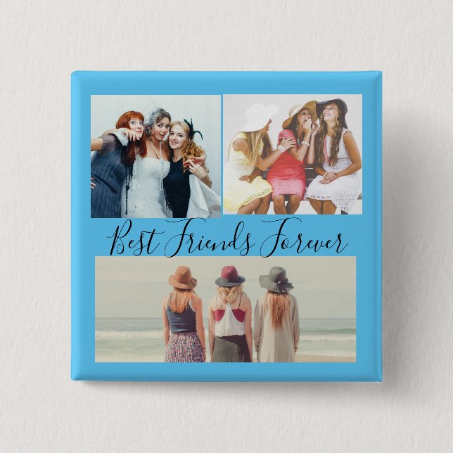 "Best Friends Forever Photo Collage  Button (Front)