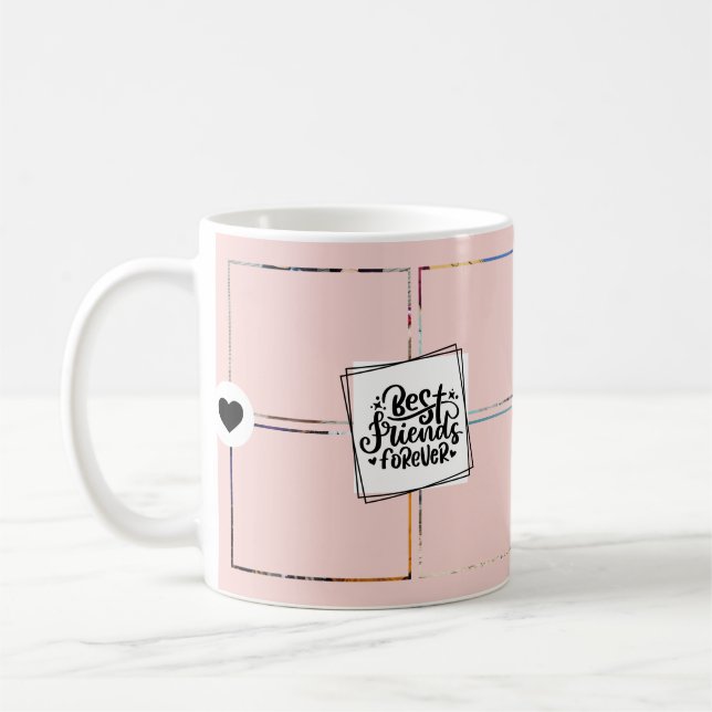 Best Friends Forever Photo Collage Coffee Mug (Left)