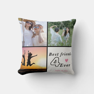 Best Friends Forever Photo Collage– Custom 3-Photo Cushion