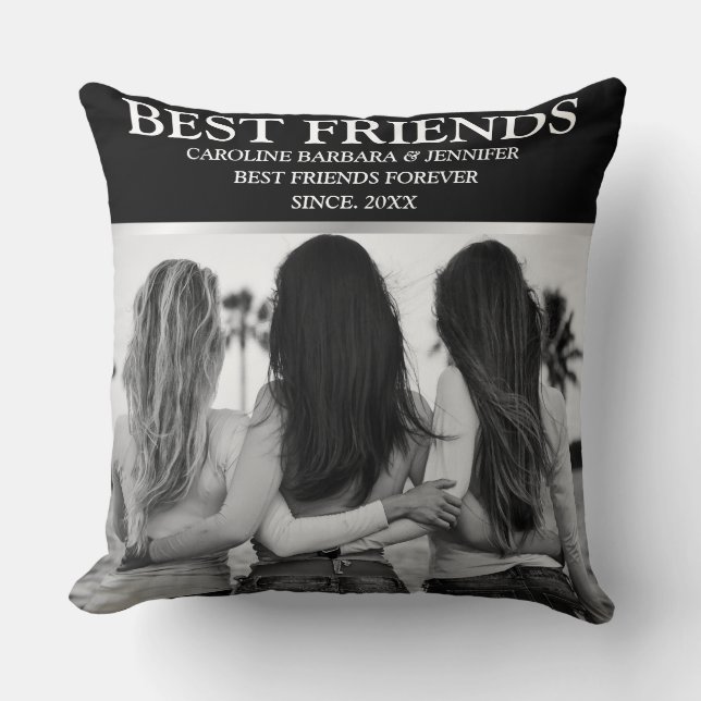 Best Friends Forever Photo Collage Friendship  Cushion (Front)
