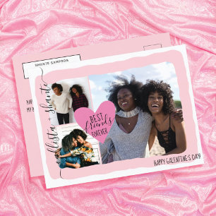 Best Friends Forever Photo Collage Galentine's Day Holiday Postcard