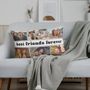 Best Friends Forever Photo Collage Modern Lumbar Cushion