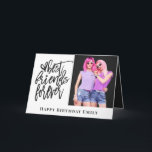 Best Friends Forever Photo Grey happy Birthday Card<br><div class="desc">Best Friends Forever Photo Dark grey happy Birthday Especially for your bestie on her birthday. Easily add your own favourite photo of you both and personalise your greeting at the bottom and inside.</div>