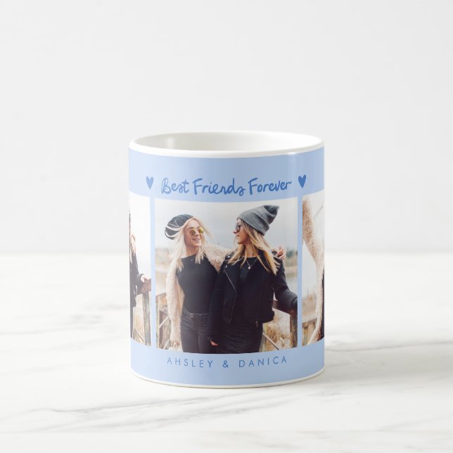 Best Friends Forever Photo Multi Photo Icy Blue Coffee Mug (Center)
