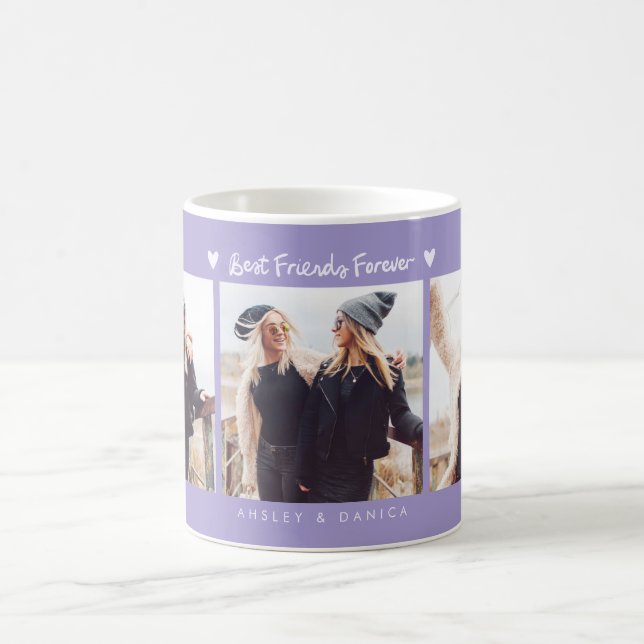 Best Friends Forever Photo Multi Photo Lilac Coffee Mug (Center)