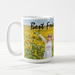 Best Friends Forever Quote Black Script with Photo Coffee Mug