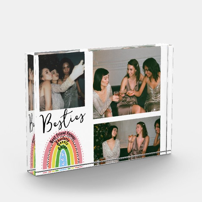 Best Friends Forever Rainbow Name Photo Collage (Left)