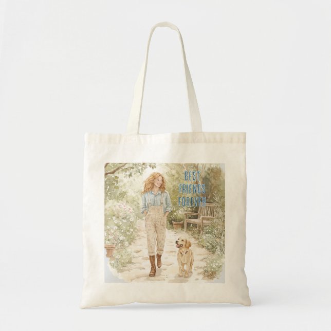 Best Friends Forever Red Hair Female Dog Tote Bag (Front)