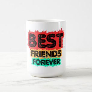 BEST FRIENDS FOREVER RETRO FRIENDS, FRIENDSHIP COFFEE MUG