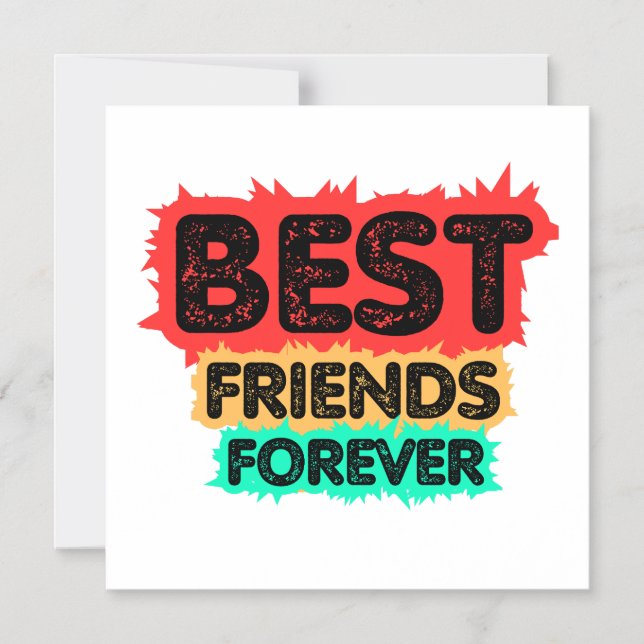 BEST FRIENDS FOREVER RETRO FRIENDS, FRIENDSHIP MAGNETIC INVITATION (Front)