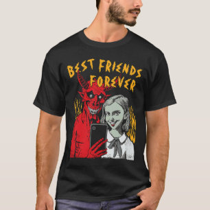 Best Friends Forever Satanic Selfie Girl And Devil T-Shirt