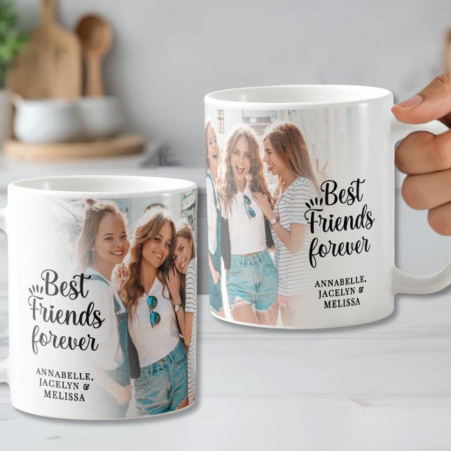 Best Friends Forever Script 2 Photo Coffee Mug (Best Friends Forever Script 2 Photo Coffee Mug )
