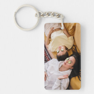 Best Friends Forever Script Custom Photo BFF's Key Ring
