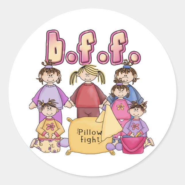 Best Friends Forever - Slumber Party Classic Round Sticker (Front)