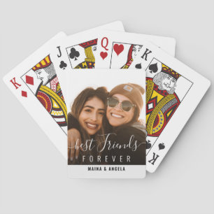 BEST FRIENDS FOREVER   stylish script Playing Cards
