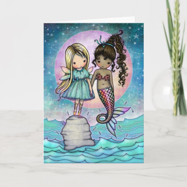 Best Friends Forever Sweet Fairy and Mermaid Card (Front)