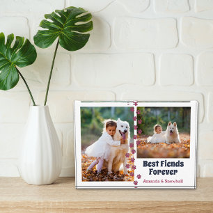 Best Friends Forever Two Photos Pink Paw Prints