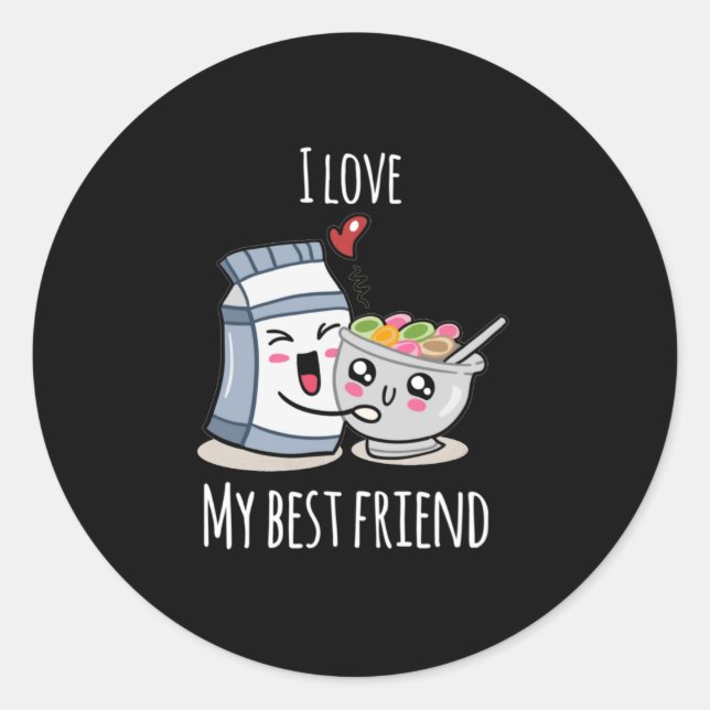 Best Friends Friendship Love Relationship Classic Round Sticker (Front)
