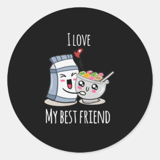 Best Friends Friendship Love Relationship Classic Round Sticker