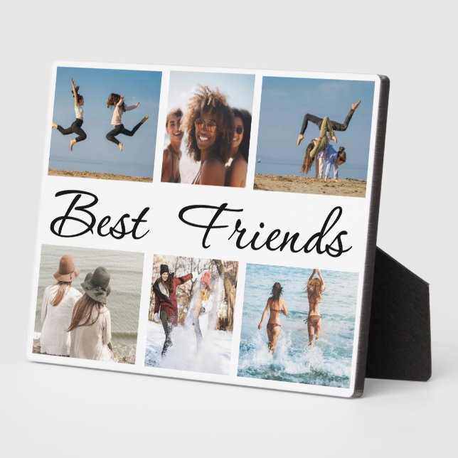 Best Friends Friendship Six Photo Collage  Plaque (Side)