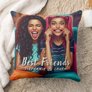 Best Friends Funny Faces  Cushion