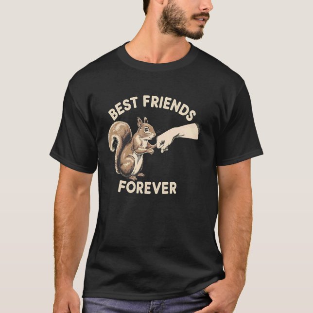 Best-Friends Funny Squirrel Design T-Shirt (Front)