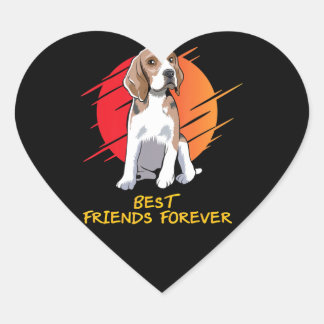 Best Friends Gift Idea For Beagle Dog Lover Heart Sticker