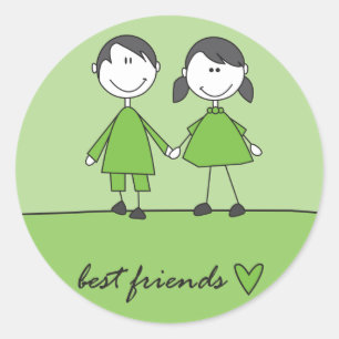 best friends green sticker
