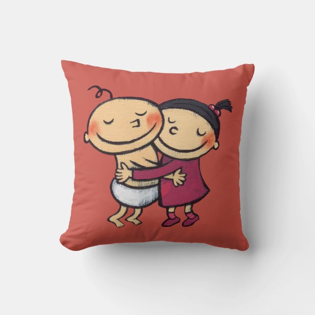 Best Friends Hugging Cushion (Front)