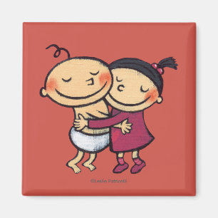 Best Friends Hugging Magnet