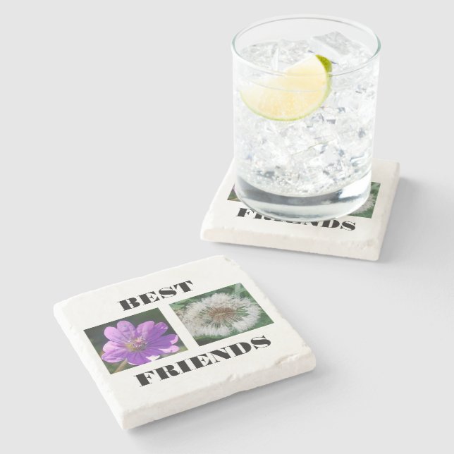 Best Friends Image Template Stone Coaster (Side)