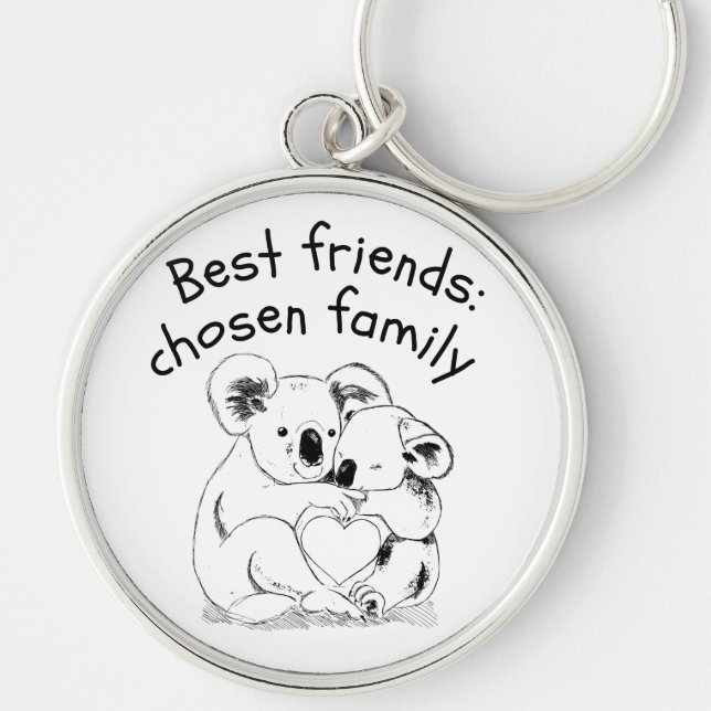 Best Friends Keychain with Hugging Koalas (Front)