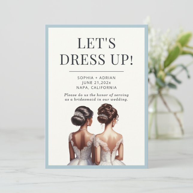 Best Friends Maid of Honour Bridesmaid Proposal Invitation (Standing Front)