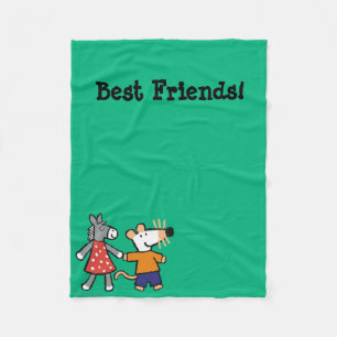 Best Friends Maisy and Dotty Hold Hands Fleece Blanket