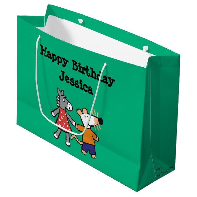 Best Friends Maisy and Dotty Hold Hands Large Gift Bag (Front Angled)