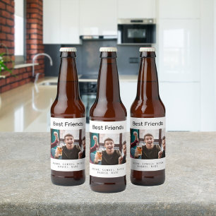 Best friends men guys party photo fun beer bottle label