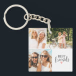 Best Friends Modern Chic BFF Script Photo Key Ring<br><div class="desc">A best friends photo keycahin with room for 3 photos. Personalise it with photos of your besties. Designed for you by Blackberry Boulevard.</div>