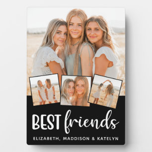 Best Friends Modern Customised 4 Photo Collage Plaque