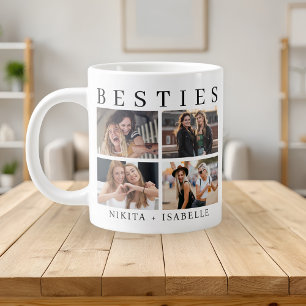 Best Friends Modern Photo Collage Keepsake Large Coffee Mug