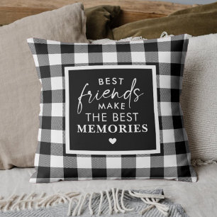 Best Friends Modern Script Calligraphy Photo Cushion