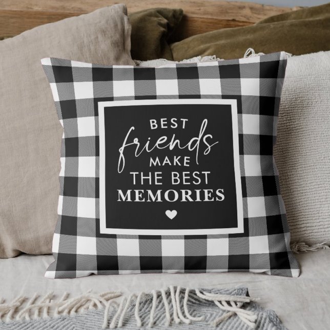 Best Friends Modern Script Calligraphy Photo Cushion (Creator Uploaded)