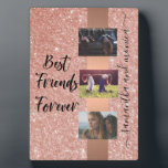 Best Friends Monogram Photo Rose Gold Plaque<br><div class="desc">This design may be personalised in the area provided by changing the photo and/or text. Or it can be customised by clicking Personalise this Template and then choosing the click to customise further option and delete or change the colour of the background, add text, change the text colour or style,...</div>