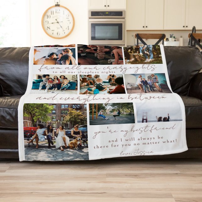 Best Friends | Motherhood 10 Photos & Quote Fleece Blanket (Creator Uploaded)