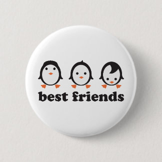 best friends - penguins 6 cm round badge