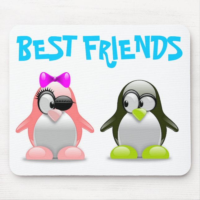 "BEST FRIENDS" PENGUINS MOUSE PAD (Front)
