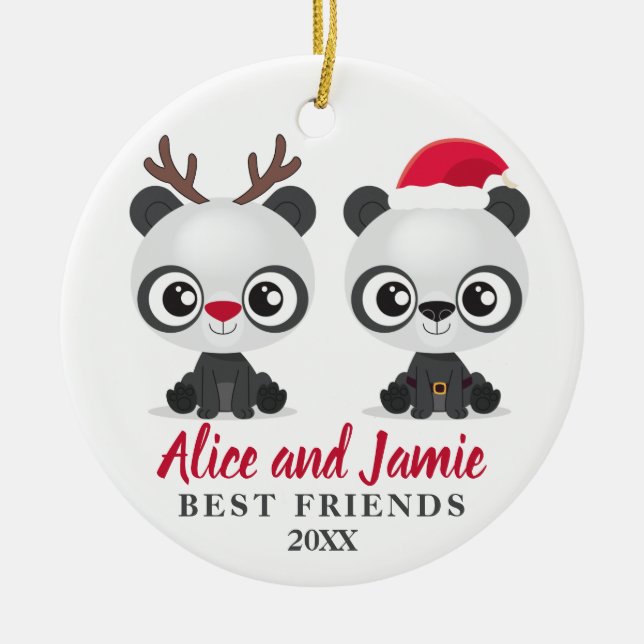 Best Friends personalised Ceramic Ornament (Front)