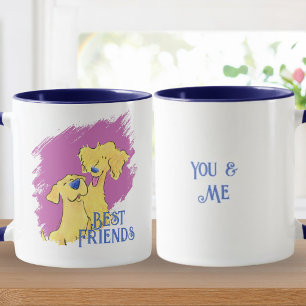Best Friends Personalised Cute Dog Art Custom Mug