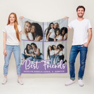 Best Friends Personalised Photo Collage Fleece Blanket